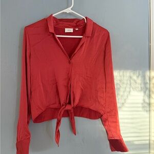 Aritzia Wilfred Tie Front Blouse